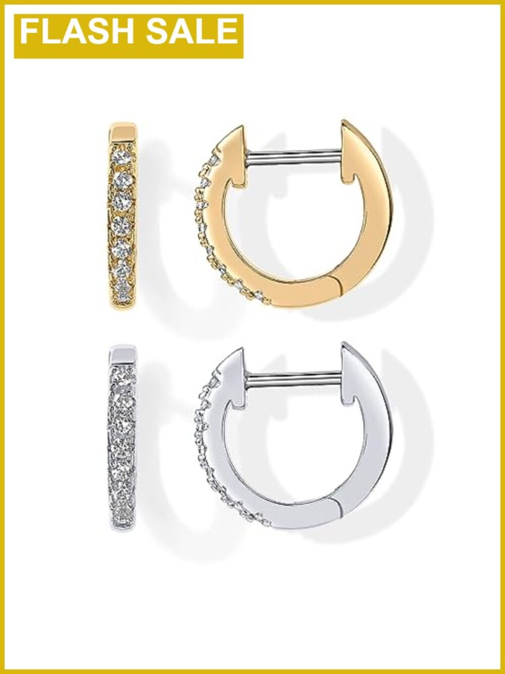 Small Gold Plated Huggie Hoop Earrings for Women 14K Plated